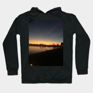 Sunset on the frozen lake Hoodie